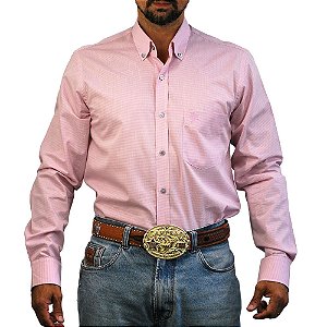 Camisa Manga Longa Sacudido's Xadrez - Rosa Mini