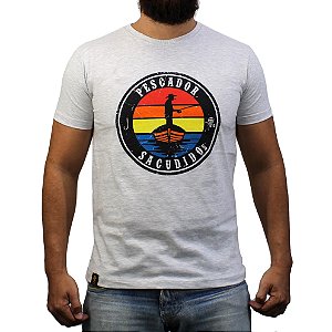 Camiseta Sacudido's - Pescador - Cinza Claro Mescl