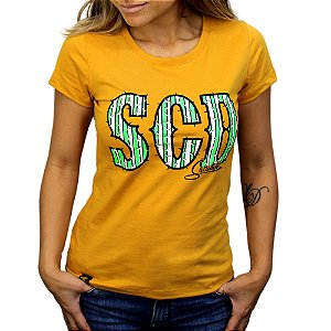 Camiseta Sacudido's Feminina SCD - Mostarda