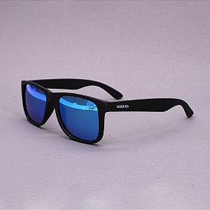 Óculos Sacudido´s - Preto Fosco Liso - Lente Azul