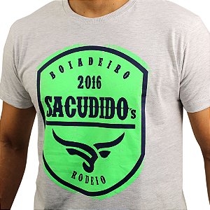 Camiseta Sacudido´s - Rodeio - Cinza / Verde