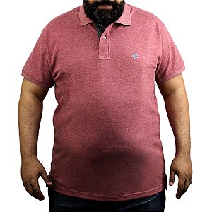 Camiseta Polo Sacudido's - Vinho Mescla e Cinza