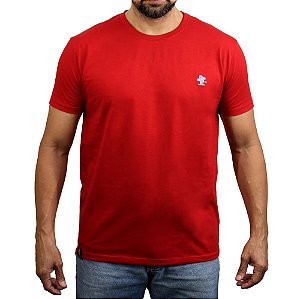 Camiseta Sacudido's - Básica - Vermelho e Cimento