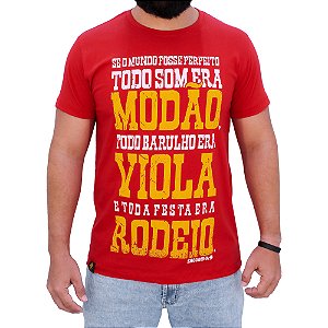 Camiseta Sacudidos - Modão, Viola, Rodeio - Vermelho