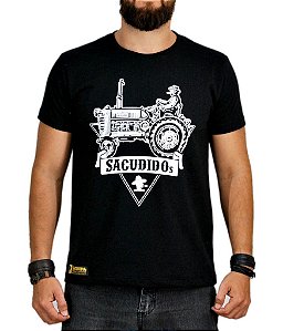 Camiseta Sacudido's - Trator - Preta