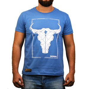 Camiseta Sacudido's - Boi Geométrico - Azul