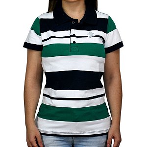 Camiseta Polo Feminina Sacudido's Elastano - Cinza