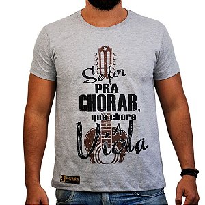 Camiseta Sacudido's - Chora Viola - Cinza Mescla