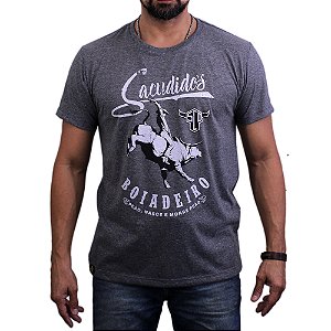 Camiseta Sacudido's - Boiadeiro - Mescla Escuro