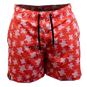 Short Sacudido's Logo - Vermelho e Branco