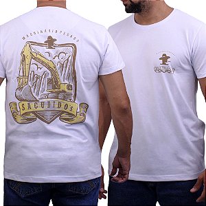 Camiseta Sacudido's - Escavadeira - Branco