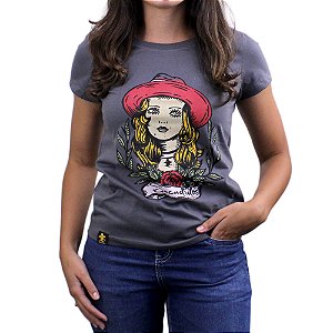 Camiseta Sacudido's Feminina - Moça - Cinza Boss