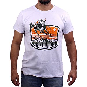 Camiseta Sacudido's - Cavalo Saltando - Branco