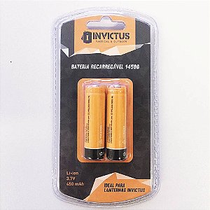 Bateria Recarregável 14500 (Kit com 2 unidades) Invictus