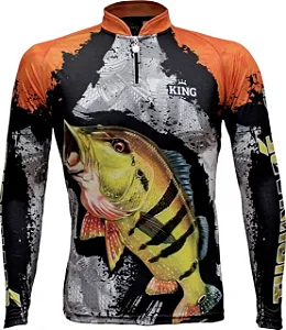 CAMISETA DE PESCA KING BRASIL COM PROTEÇÃO UV 50+