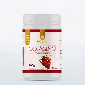 Colágeno Hidrolisado (ácido Hialurônico, Vitaminas e coenzima Q10) Sabor Morango - 300g