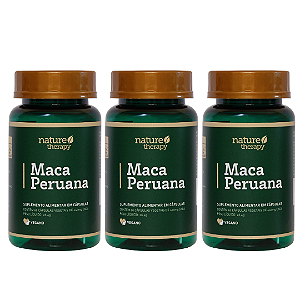 Maca peruana (Libido, ganho de massa magra, energético) - 60 cápsulas veganas/pote - 3 potes