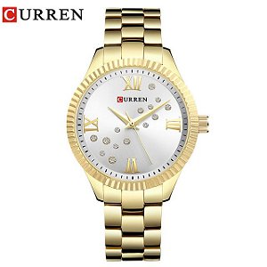 Relógio Curren Feminino casual Aço Inoxidável 9009