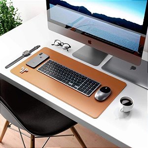 Mouse Pad Em Couro Medio Caramelo 60x30 Cm - Produtos Desenvolvidos Para  Home Office