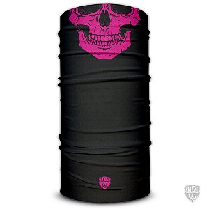 Bandana Tube Neck Huzze-Rag Caveira Preta e Pink