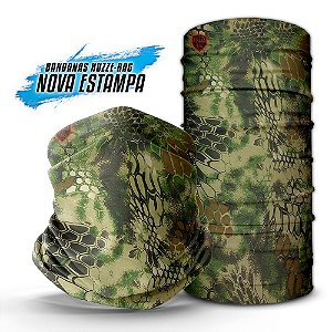 Bandana Tube Neck Huzze-Rag Camuflagem Kryptek Mandrake - Feitas Sem Costura + Proteção Solar Uv