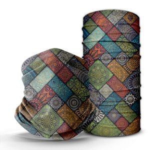 Bandana Tube Neck Huzze-Rag Mandalas - Feitas Sem Costura + Proteção Solar Uv