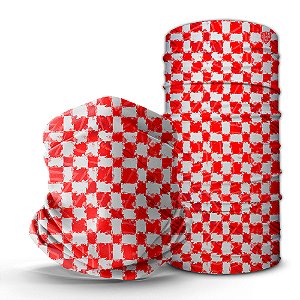 Bandana Tube Neck Huzze-Rag Quadriculada Vermelha - Feitas Sem Costura + Proteção Solar Uv