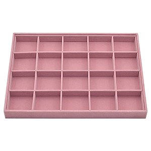 Bandeja Grande 20 Quadriculados para Jóias 37 x 27 x 3 cm - Veludo Sem Capa