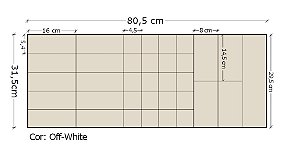 01 Bandeja sob medida modelo misto 80,5 x  31,5 x 3 cm em Veludo Off-White