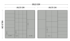 4 Bandejas sob medida 99 x 47 cm em veludo cinza