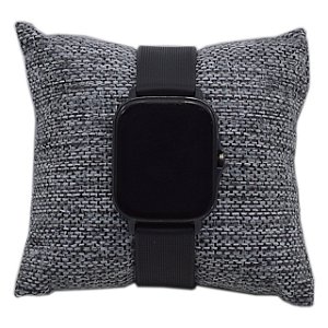 Almofada para Relógio e Pulseiras Linho Preto, Cinza e Bege