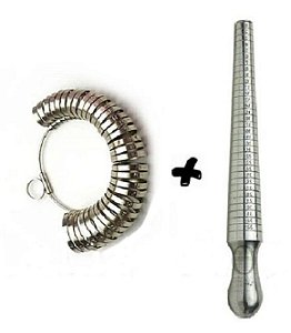 Aneleira Metal + Medidor De Anel De Alumínio