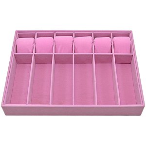 Bandeja Grande Para 6 Oculos E 6 Relogios - Braceletes - Pulseiras 37 x 27 x 5 cm - Veludo sem Capa