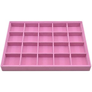 Bandeja Grande 20 Quadriculados para Jóias 37 x 27 x 3 cm - Veludo Sem Capa