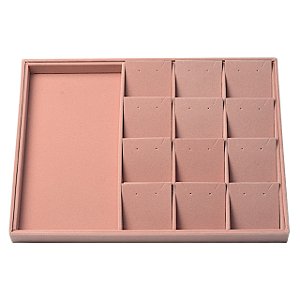 Bandeja Mista Lisa com Quadriculado com Cartela - 37cm x 27cm x 3cm - Veludo