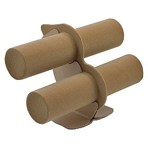 Expositor Para Pulseira Bracelete Relógios 17 x 23 cm - E2 Duplo - Veludo Bege