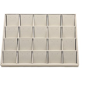 Bandeja Grande Brinco e Corrente 20 Espaços com Cartelas 37 x 27 x 3 cm - Veludo - ATACADO
