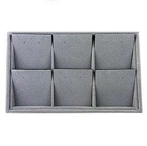 Bandeja Pequena Brinco e Corrente 6 Espaços com Cartelas 23 x 14 x 3 cm - Veludo