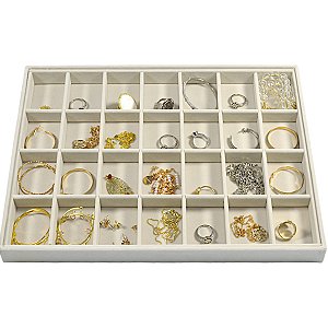 Bandeja Grande 28 Quadriculados para Jóias 37 x 27 x 3 cm - Veludo