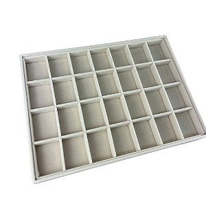 Bandeja Grande 28 Quadriculados para Jóias 37 x 27 x 3 cm - Veludo