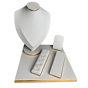 Kit Profissional com 5 Peças – Linha Off White com Dourado| Eleve o Padrão da sua Exposição