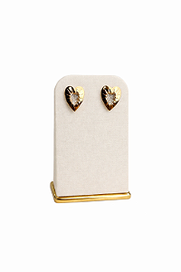 Expositor para 1 par de brinco - Off White com Dourado