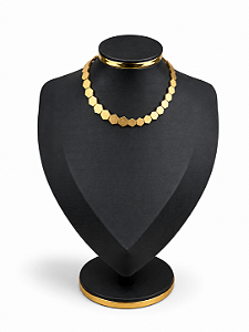 Expositor Grande Busto para Corrente 40 x 28 cm - Courvin Premium - Preto com Friso Dourado