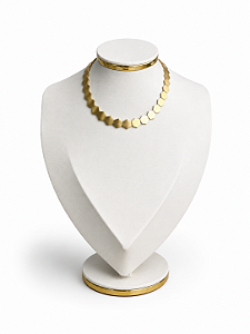 Expositor Grande Busto para Corrente 40 x 28 cm - Courvin Premium - Off White com Friso Dourado