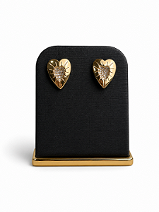 Expositor Pequeno Para Brinco 6 x 8 cm - Courvin Premium - Preto com Friso Dourado