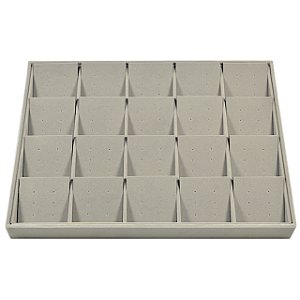 Bandeja Grande para 60 pares Brincos Trio 20 Espaços com Cartelas 37 x 27 x 3 cm - Veludo