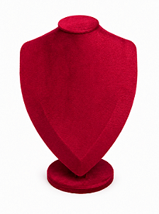 Expositor Médio Busto para Corrente 22 x 32 cm - Suede Premium - Marsala