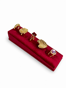 Expositor para 5 Anéis 6 x 15 cm - Suede Premium Marsala