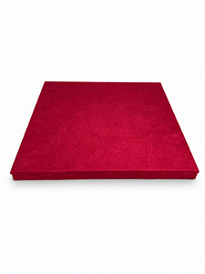 Base Quadrada 28 x 28 cm para Vitrine - Suede Premium Marsala