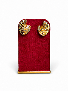 Expositor Médio Para Brinco 6 x 10 cm - Suede Premium Marsala com Friso Dourado